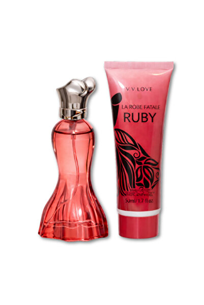 V.V LOVE Women's gift box La Robe Fatale Ruby Eau de Parfum + Body Lotion 50 ml