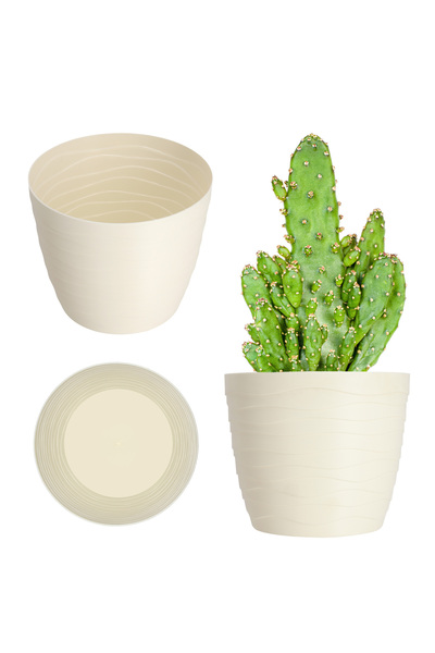 KADAX Capac pentru ghiveci, crem, rotund, 13 cm, plastic