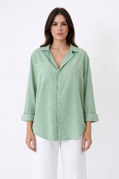 Paw Garage Women's Marlot Oversized Linen Shirt