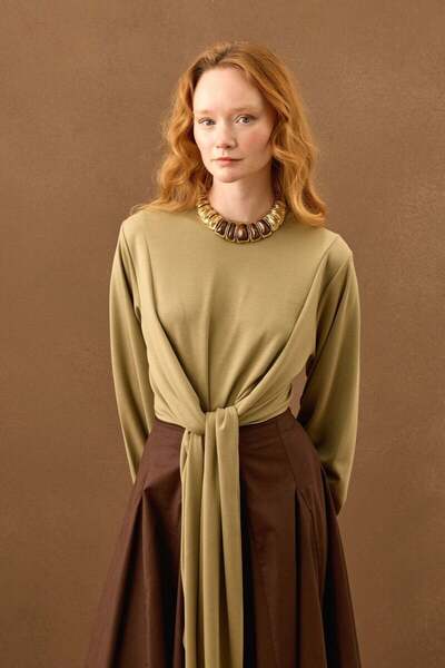 Ceylan Otantik Çağla Oysho Με δέσιμο Μπλούζα