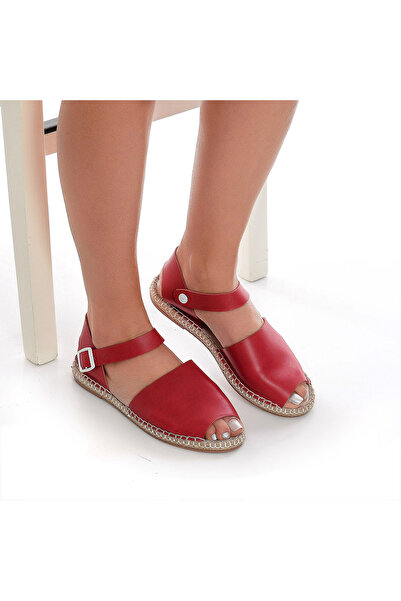 Moosefield Prave kožne crvene ženske sandale