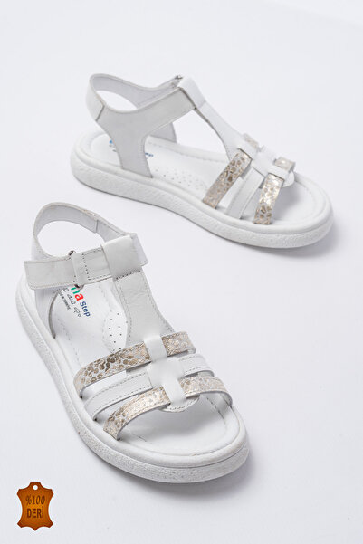 lina step Genuine Leather Orthopedic Sole Velcro Girls' Sandals