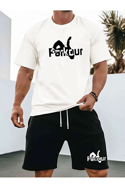 Rayan & Hoor Style Parkuor Printed shorts t-shirts tracksuit set