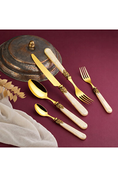 AROW Gold Minerva Fork Spoon Knife Set
