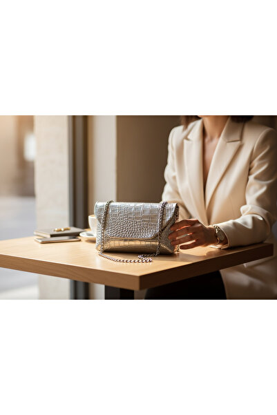 MARCO BLACK Silver Women's Shoulder and Hand Bag