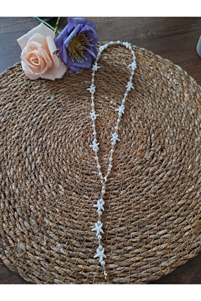 elbi bijuteri Y-Shaped Necklace with Crystal and Crystal Details