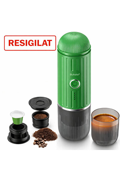 Bukate Manual & portable 2-in-1 espresso machine, capsules & ground coffee, 1...