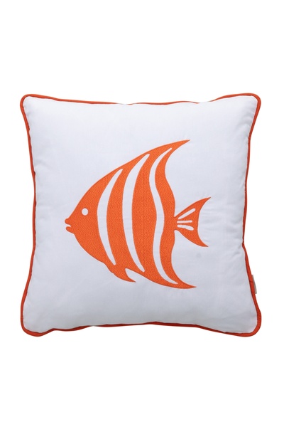 Mudo Concept MARİN FISH NAKIŞLI KIRLENT BEYAZ TURUNCU 50X50 CM