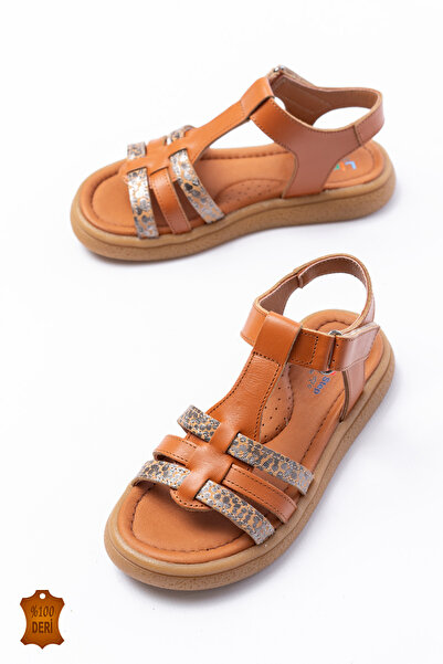 lina step Genuine Leather Orthopedic Sole Velcro Girls' Sandals