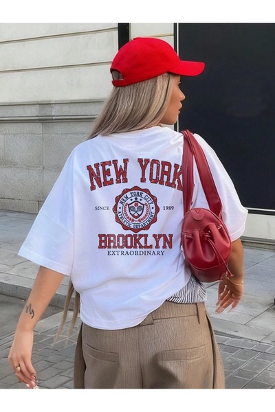 Flaubert Women's Printed Saudi Short-Sleeved Oversized T-Shirt Cotton Pack 6