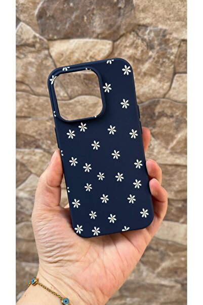 Vip Case iPhone 15 Pro Compatible Mini Daisy Patterned Silicone Shock-Absorbi...