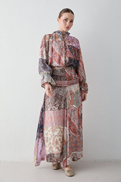 Melike Tatar Patterned Skirt Suit 79-5757