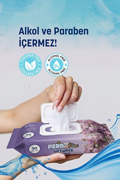 Pedo Lavanta Kokulu Islak Mendil 90'lı 25 Paket