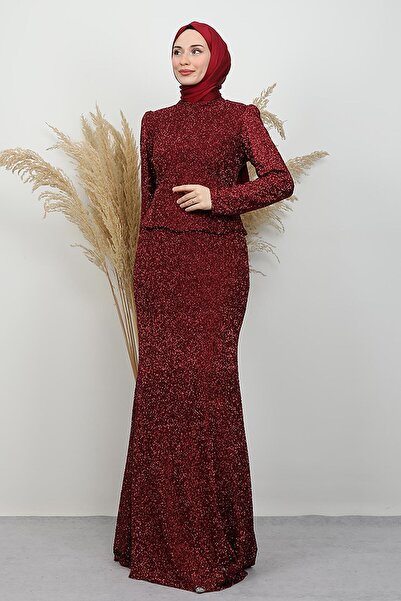 lizatesettür Melida Takım Abiye Bordo
