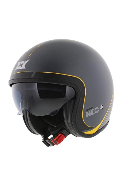 AXXIS Motosiklet Kaskı Retro Güneş Vizörlü Hornet S Sv Neo C12 Mat Gri Motorc...