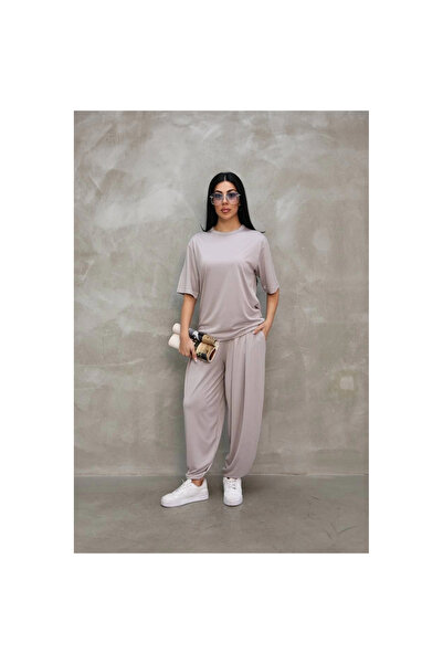 Narnuga Osy Modal Soft Textured Fabric Tracksuit Set - Gray -