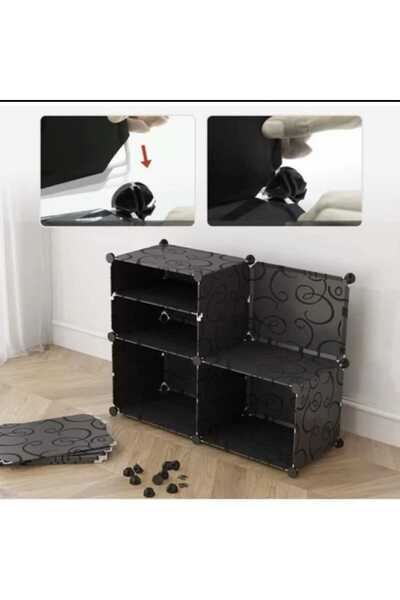 Ruhhy Suport Premium modular pentru incaltaminte, Ruhhy, set 3 module, usi transparente, cuier integrat