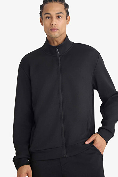 DeFacto Ανδρική Ζακέτα Standard Fit Μαύρη F9378AX/BK81