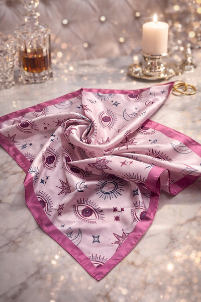 Two Two Eșarfă din satin premium – mătase i D texturat Elegant D cu model Lux...