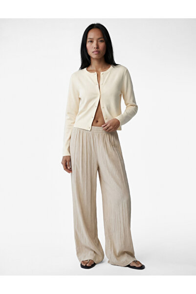 Koton Long Sleeve Buttoned Crew Neck Knit Cardigan