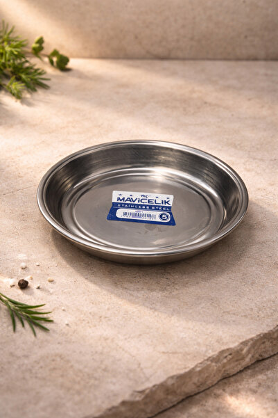 Rivorn 6-Piece Steel Plate Set No. 5 – Stainless Steel Dinner Plate Set, Dura...