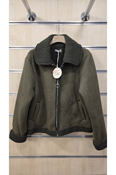 Park Moda Women's Short Coat Nubuck Look