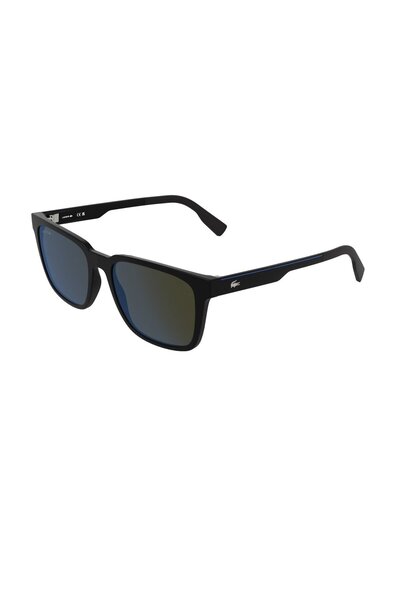 Lacoste L 6077S 001 55 Unisex Dikdörtgen Siyah Aynalı Kemik Güneş Gözlüğü