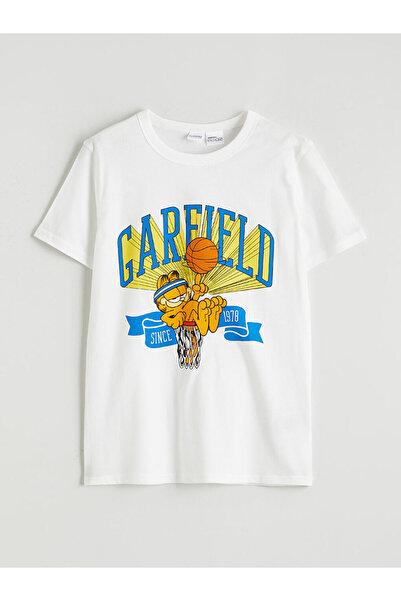 LC Waikiki Μπλουζάκι για αγόρια με στάμπα Garfield σε χρώμα εκρού