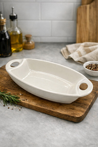 Rivorn Oval Porselen Fırın Kabı – Isıya Dayanıklı Porselen Fırın ve Servis Kabı