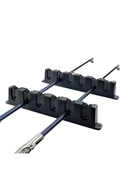 zola Set of 2 fishing rod organisers, 6 spaces, plastic with sponge, 31x6x3 c...