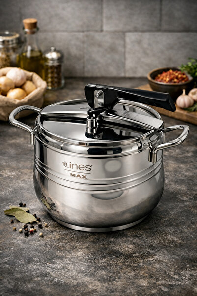 Rivorn Lines Silver Serisi 8 LT Güveç Tipi Paslanmaz Çelik Düdüklü Tencere – ...