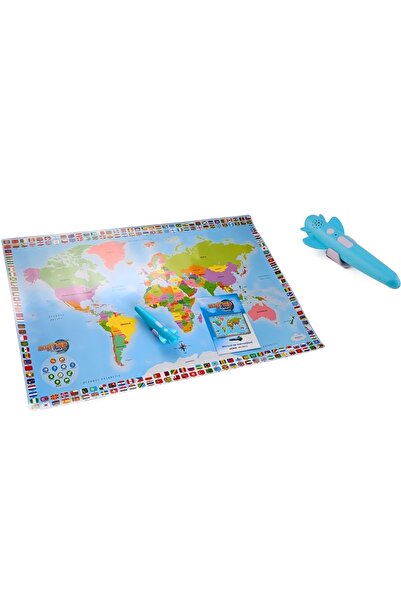 OEM Interactive World Map with interactive pen, Momki - 4 game modes, bilingu...