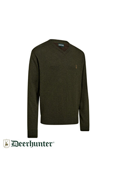 Deerhunter Harrington V-Neck Green Sweater m