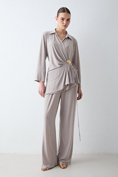 Melike Tatar material elastic seturi cu broșă 32-2712