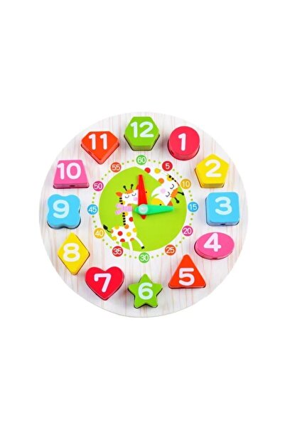 Avaleea Jucărie educativă, tip Montessori, model de ceas girafă, din lemn, + ...