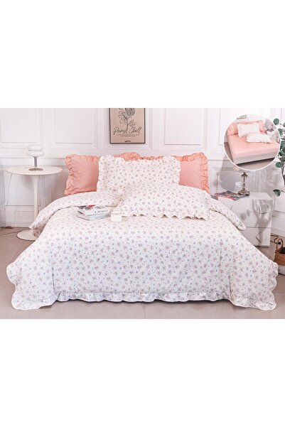 Rovitech Set lenjerie de pat dublu, Volanase, 180 x 200 cm, 6 piese