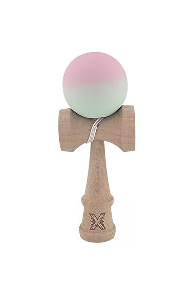 Avaleea Kendama X Originala, Profesionala, din Lemn, Rubber Grip, 18 cm, Roz/...