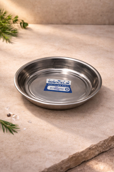 Rivorn 6-Piece Steel Plate Set No. 6 – Large Size Stainless Steel Dinner Plat...