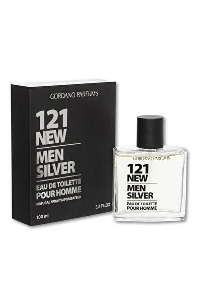 GORDANO PARFUMS Men's perfume 121 New Men Silver – Eau de Toilette, 100 ml