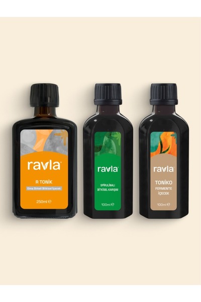 Ravla 3’lü Ürün - R Tonik Bitkisel İçecek 250ml/Spirulinalı Bitkisel Karışım/...