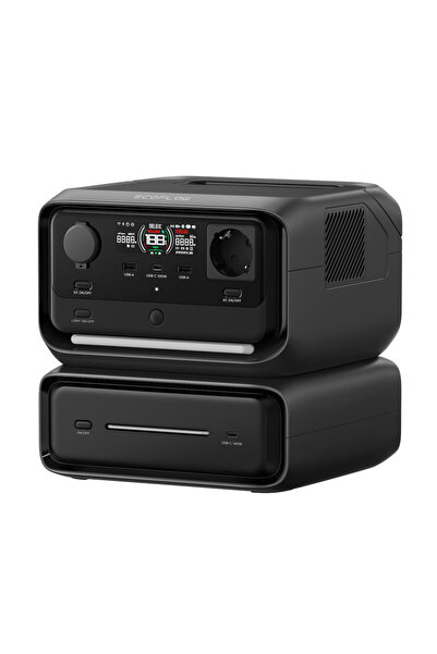 EcoFlow River 3 Max Portable Charging Station, 572 Wh, Wi-Fi (Black/Gray)