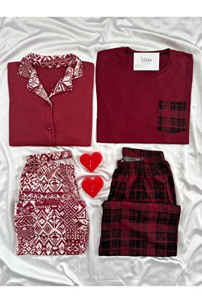 Lena Homewears Καθημερινό Άνετο Σετ Πιτζάμες για Ζευγάρια (ΣΕΤ 2 ΤΕΜΑΧΙΩΝ)