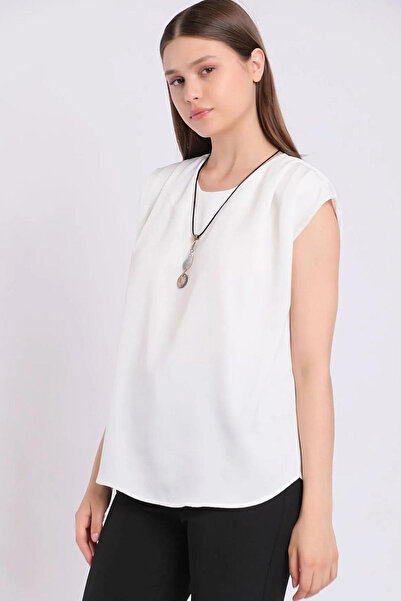 zenne Omuz Padded Shoulders blouse ecru