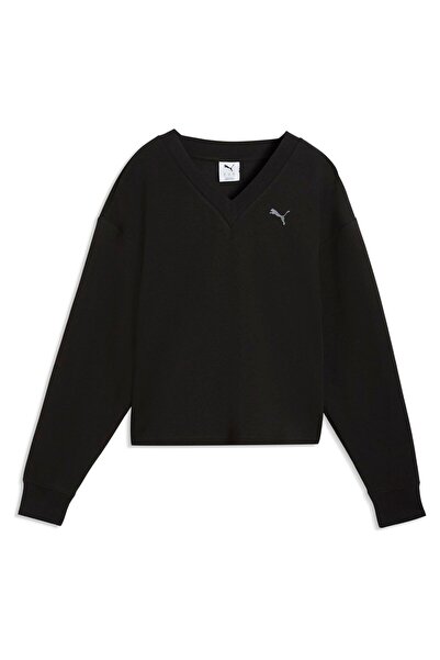 Puma Bluza pentru femei ESS ELEVATED COMFORT V-NECK CREW DK - 69181601