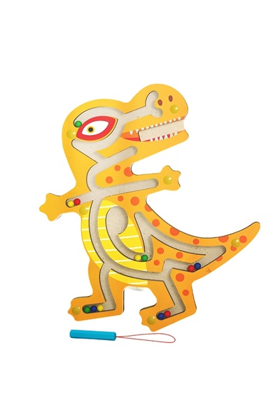 Avaleea Joc Montessori cu bile, creion magnetic, tip labirint, lemn, model ti...