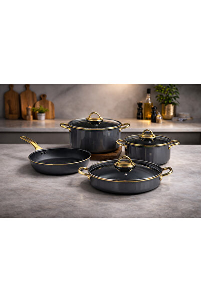 Rivorn Bonera Elagance Series Titanium Enamel 7-Piece Cookware Set – 18-24 cm...