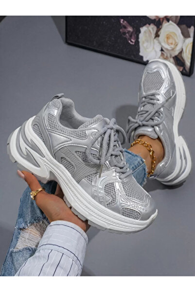 Zaira Women's grey sneakers made of eco- Leather Amber #24523 - 40