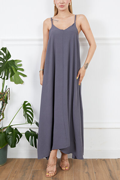 zenne Ayrobin fabric Adjustable Strap piece dress gray