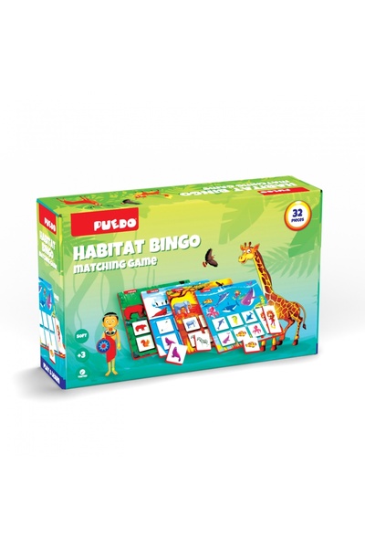 Avaleea Joc de potrivire Habitat cu animale 2 fete 32 piese 3+ ani Multicolor