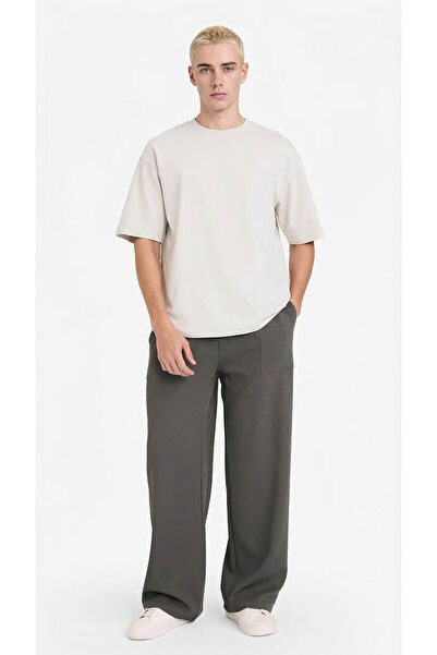 DeFacto Pantaloni bărbați antracit cu croială largă F8539AX/AR148